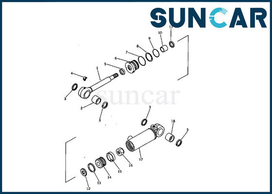 707-00-60310 Bıçak Silindir Sızdırmazlık Kiti Komatsu PC05-1 Conta Tamir Takımı Mini Ekskavatör Değişimi
