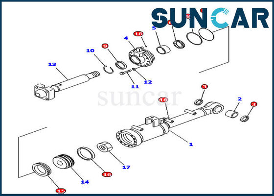 707-98-52210 Yatırma Silindiri Sızdırmazlık Kiti Komatsu D65E-12 D65P-12 Yatırma Dozer Değiştirme Kitleri