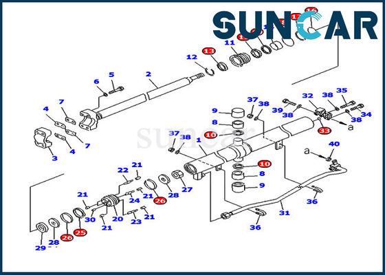 D85ESS-2 Kaldırma Silindiri 707-99-25890 Komatsu Servis Kiti Buldozer Silindir Conta Kitleri