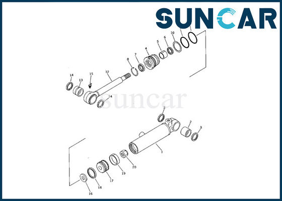 Komatsu Servis Kiti 707-00-60340 Bıçak Silindir Conta Kitleri mini ekskavatör PC05-5 iç parçalarına uyar