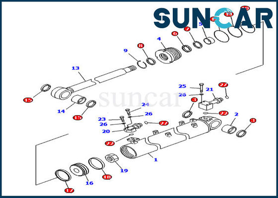 707-99-40120 Paletli Dozerler Düzeltme Silindiri Conta Kiti Komatsu Parça Modellerine Uyar D65EX-15E0