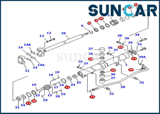 Yağ Direnci 707-98-28640 Kaldırma Tamir Contası Kiti D65EX-15 D65PX-15 Komatsu Silindir Sızdırmazlık Kiti
