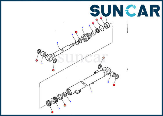 878000378 Komatsu Sızdırmazlık Kiti Yağ Direnci PC07-2 Kova Silindiri Tamir Takımları makine Conta Takımı