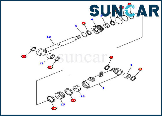 707-98-43520 Bıçak Düzeltme Silindiri Değiştirme Conta Takımı D85A-21 D85E-21 Komatsu Tamir Takımı