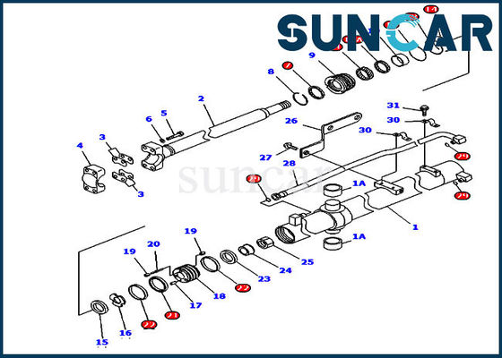 707-99-36150 Bıçak Kaldırma Hidrolik Servis Kiti Komatsu D85EX-15 Silindir Tamir Conta Takımları
