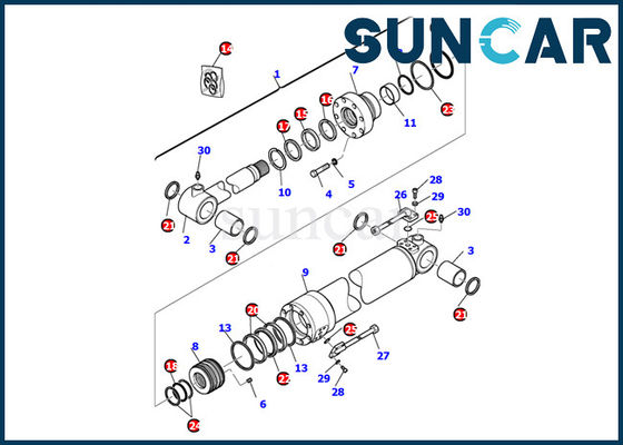 707-99-27650 Komatsu Ekskavatör Kova Silindir Conta Takımı PC110R-1 PC95R-2 İç Tamir Contası Takımı