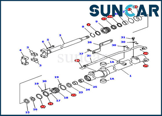 D85EX-15 D85PX-15 Buldozer 707-99-36140 Komatsu Bıçak Kaldırma Sızdırmazlık Kiti Silindir Tamir Takımları