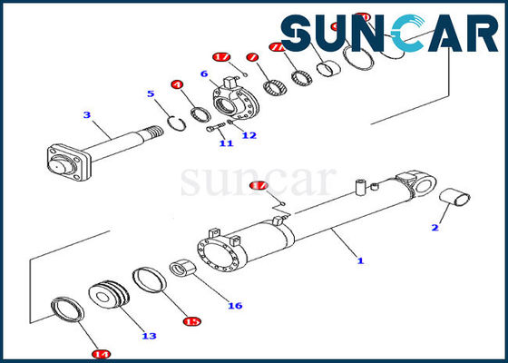 707-99-53620 7079953620 Komatsu D85EX-15E0 D85MS-15 için Bıçak Eğim Silindiri Servis kiti