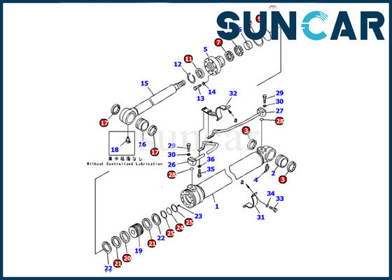 Komatsu 707-99-37300 Bom Silindir Conta Kiti Ekskavatör Makinelerine Uyar PC130-7 İç Parçalar Servis Kiti