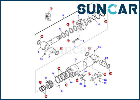 707-99-41300 Hidrolik Contalar PC110R-1 Komatsu Ekskavatör için Bıçak Silindir Conta Takımı Conta Kitleri