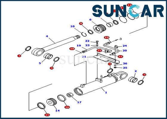 707-98-43650 Riper Kaldırma Silindiri Sızdırmazlık Kiti D85EX-15 Komatsu için Tamir Servis Takımı