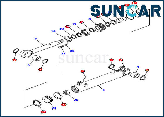 707-99-43380 7079943380 Hidrolik Servis Kiti D85EX-15 Komatsu Silindir Değiştirme Conta Takımı
