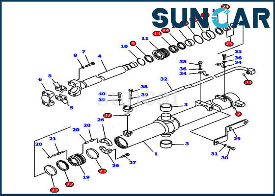 707-99-24555 D85C-21 Komatsu Paletli Dozerler İçin Karşı Ağırlık Silindir Tamir Contası Kiti