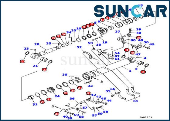 PC1250SP-7 Modelleri 707-99-67840 Komatsu Kova Silindir Conta Takımı Komatsu Ekskavatör İç Tamir Takımı