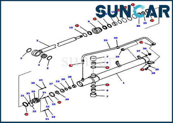 707-99-26730 Dozer Bıçağı Kaldırma Silindiri Conta Kiti Modeller için D65EX-16 D65PX-16 Komatsu