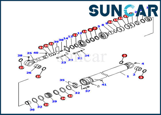 Komatsu 707-99-72380 Kova Silindir Conta Takımı İç Tamir Servis Takımı PC1250-7 Ekskavatör Modeli