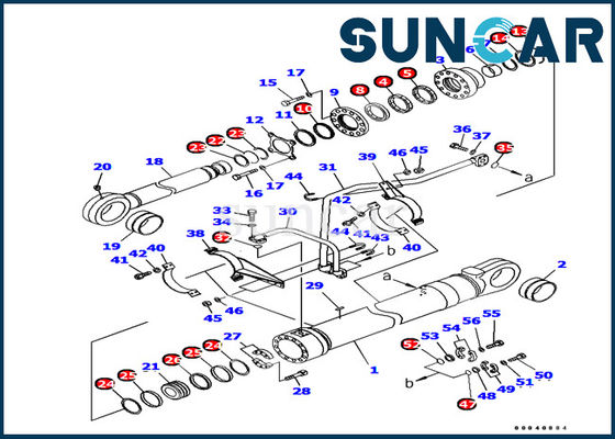 PC1250-7 Modelleri 707-99-77010 Komatsu Kepçe Yükleyici Silindir Conta Takımı Komatsu Ekskavatör İç Parçaları