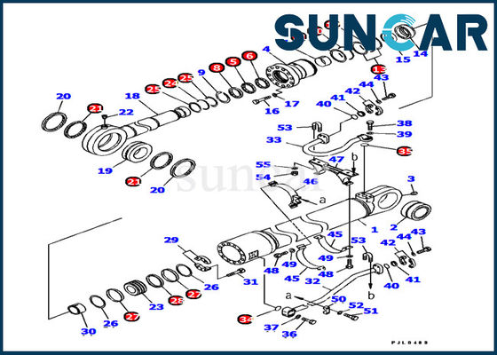 707-99-77120 Hidrolik Conta Kiti Komatsu Kova Silindir Servis Kiti PC1100-6 5.7M Silindir Takma İÇİN