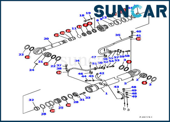 707-99-78700 PC1100SP-6 Komatsu Bom Silindir Tamir Takımı için Ekskavatör Hidrolik Silindir Conta Takımı