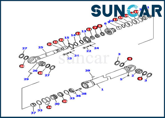 707-99-78770 Komatsu Conta Takımı ISO9001 PC1250-7 Hidrolik Silindir Tamir Takımları Yağ Sızdırmazlığı
