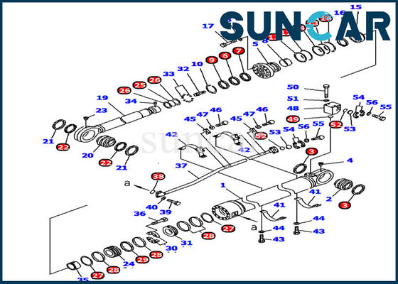 707-99-89250 Komatsu Kol Silindir Conta Kiti PC1250-7 Ekskavatör Modeli İç Tamir Takımına Uyar