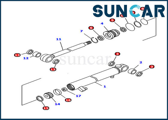 707-98-04640 Ekskavatör Kolu Silindir Yağ Direnci Conta Kiti Komatsu PC12R-8 İç Parçaların Değiştirilmesi