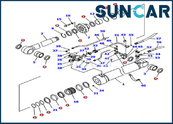 707-99-56630 Komatsu Bom Ayar Silindiri Servis Kiti PC180LC-7-E0 Ekskavatör İç Conta Takımı