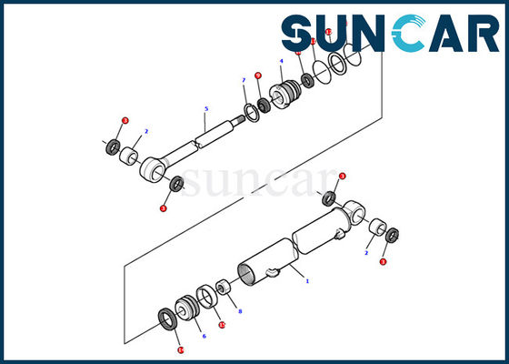 878000497 Bom Döner Silindir Conta Takımı Komatsu Ekskavatör PC12R-8 İç Tamir Sızdırmazlık Kiti