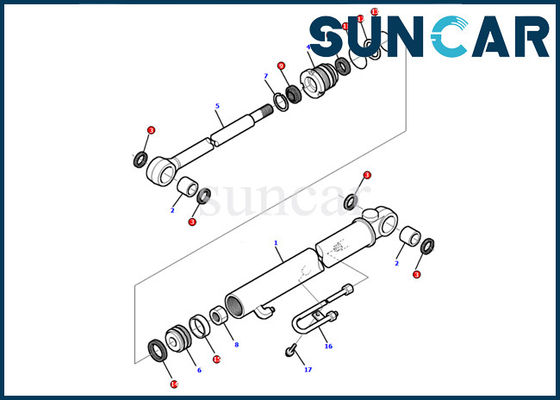 Kova Silindir Conta Takımı 878000498 Komatsu PC12R-8 Ekskavatör İç Onarım Parçaları Yağ Direnci