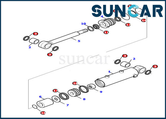 878000499 Bıçak Silindir Hidrolik Conta Takımı PC15R-8 Komatsu Ekskavatör İç Parçaları Conta Takımı