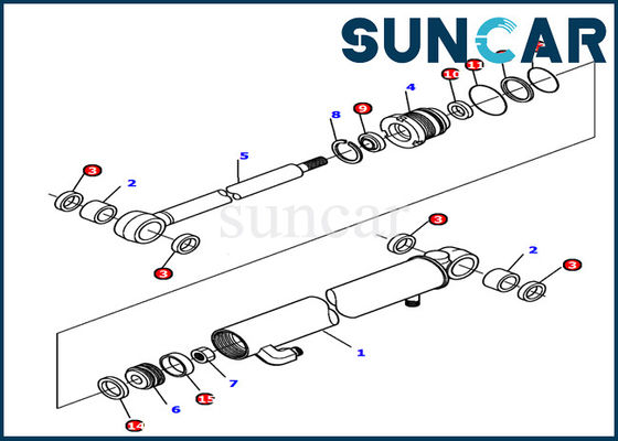 878000500 Kol Silindir Conta Takımı Komatsu Hidrolik Silindir Yedek Parçaları PC12R-8 Conta Kitine Uyar