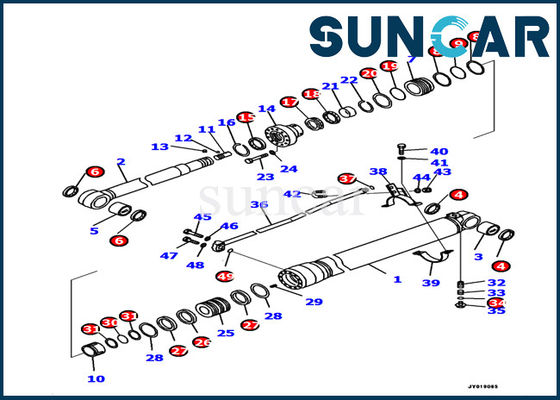 Hidrolik Kol Silindir Tamir Takımları 707-99-39770 Komatsu Ekskavatör Conta Takımı PC138US-10 modeli
