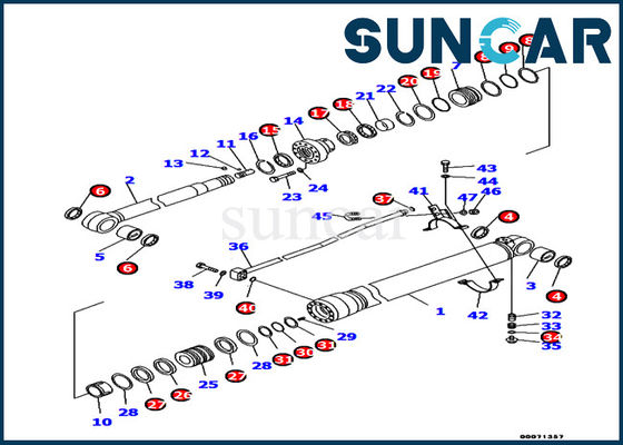 707-99-45170 Komatsu Ekskavatör Hidrolik Tamir Parçaları Pc130-8 Model Kol Silindir Conta Takımı