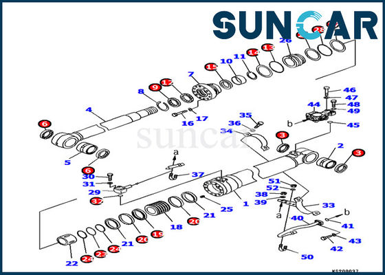 707-99-46430 Ekskavatör PC180LC-7 İç Tamir Takımı için Komatsu Bom Kaldırma Silindir Conta Takımı