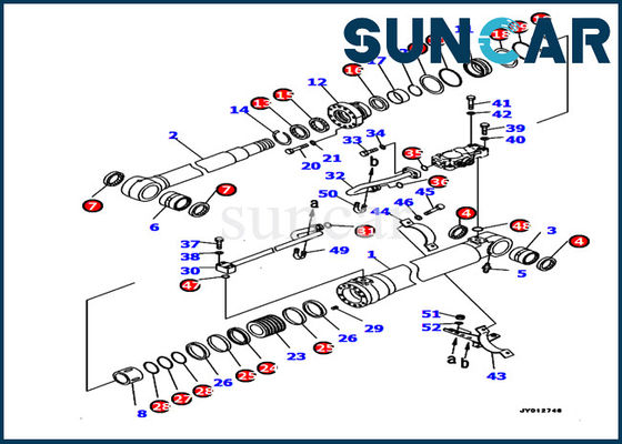 Komatsu Ekskavatör 707-99-46440 Bom Silindiri Tamir Conta Takımları PC190LC-8 Model Servis Kiti