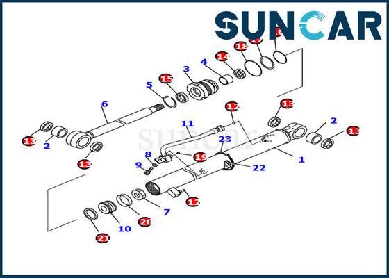 707-98-04720 Komatsu Kol Silindir Conta Kiti PC14R-3 Ekskavatör Hidrolik Silindir İç Parçalarına Uyar