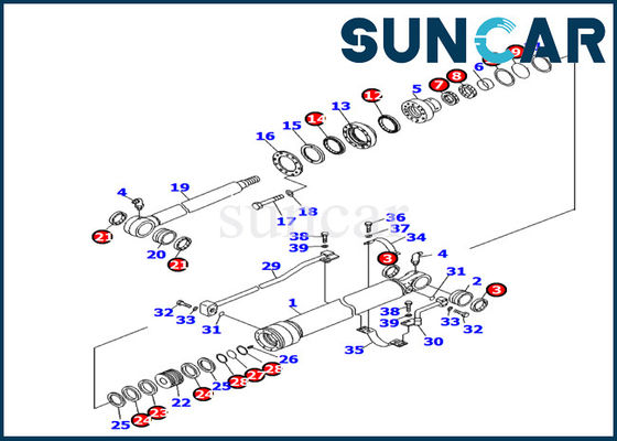 707-99-24740 Kova Silindir İç Parçaları Conta Kiti PC130F-7 Komatsu Ekskavatör Tamir Takımlarına Uyar