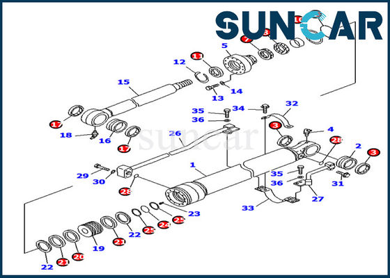 Yağ Direnci 707-99-27500 Kova Silindir Conta Kiti PC130F-7 Komatsu Ekskavatör Conta Kiti