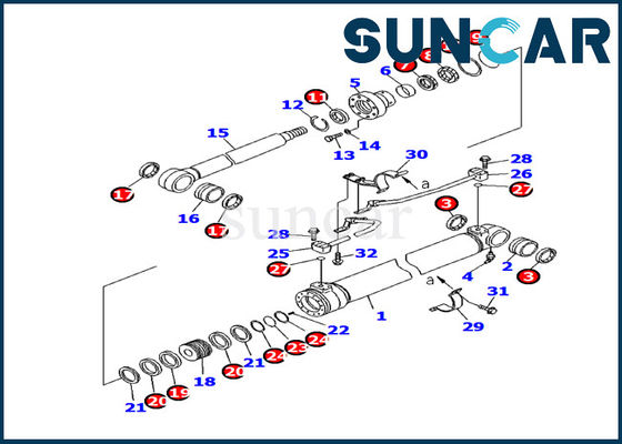 707-99-27520 Hidrolik Silindir Tamir Conta Takımı Komatsu Bom Silindiri Servis Kiti PC130F-7 Modeli