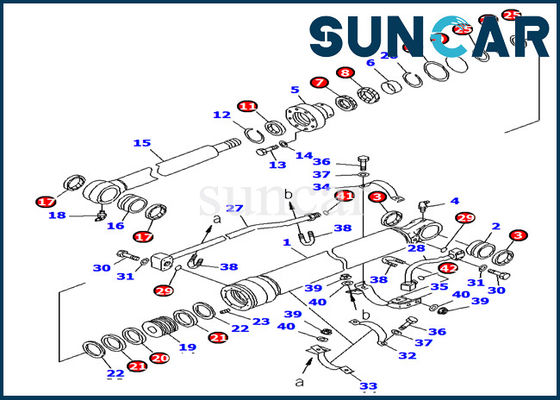 707-99-27680 Kova Silindir Conta Takımı Komatsu PC138US-8 Yağ Direnci Ekskavatör Conta Takımı