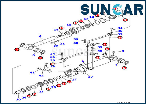 707-99-37170 Komatsu Ekskavatör PC138US-8 Modelleri için Bom Silindir Conta Tamir Takımı