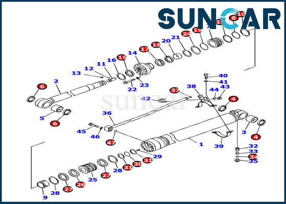 707-99-38780 Kol Silindir Sızdırmazlık Kiti Komatsu PC138US-8 Conta Tamir Takımı Ekskavatör Değişimi