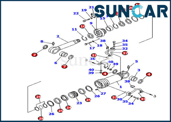 707-99-38790 Bıçak Kaldırma Silindir Conta Takımı Komatsu PC138US-8 Ekskavatör İç Parçaları Tamir Takımı