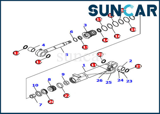 707-98-04710 Bom Silindir Conta Takımı Komatsu PC14R-3 Ekskavatör İç Onarım Servis Takımı