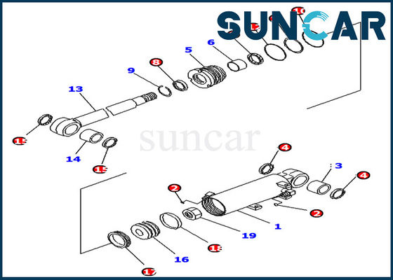 707-98-13900 Komatsu Bıçak Kaldırma Silindir Conta Kiti Ekskavatör PC14R-2 PC16R-3 PC18MR-3 Modeline Uyar