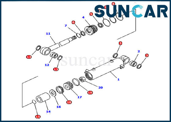 Bıçak Silindiri Servis Kiti 707-98-12660 Hidrolik Silindir Conta Takımı Komatsu Ekskavatör PC15R-8