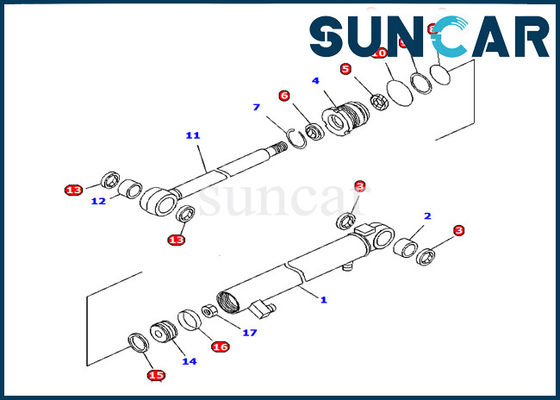 Komatsu Servis Kiti 707-98-13960 Yağ Direnç Kolu Silindir Conta Kitleri Ekskavatör PC15R-8
