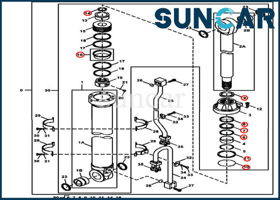 John Deere 4653041 Kol Conta Kiti Hidrolik Servis Kiti 470GLC Uyumlu Ekipman Modellerine Uyar