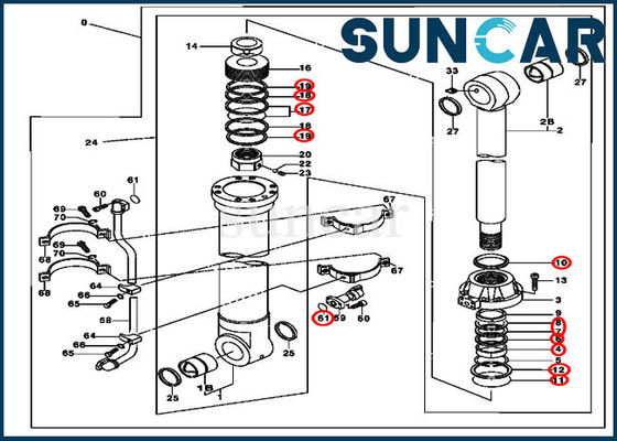 4653042 Bucket Cylinder Seal Kit 450LC 450DLC Excavator JOHN DEERE Replacemenet Kits