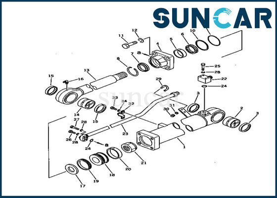 707-98-45100 Kol Silindir Conta Takımı Komatsu Ekskavatör PC150-1 iç tamir parçaları servis takımı